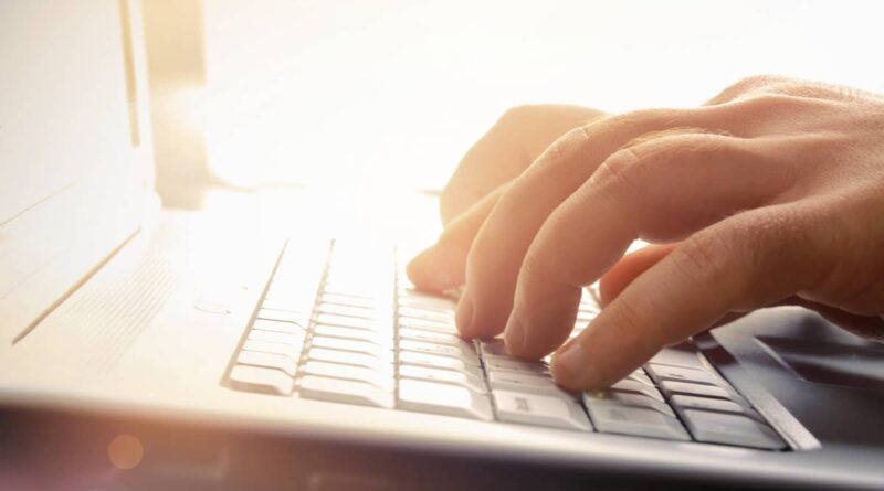 typing on keyboard